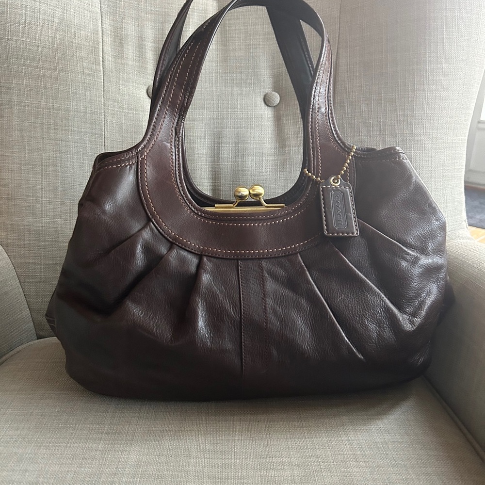 ON HOLD - Coach Dark Brown Leather Shoulder Bag